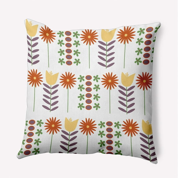 20" x 20" Simply Daisy Daisy May's Garden Indoor/Outdoor Pillow, White Qty 1