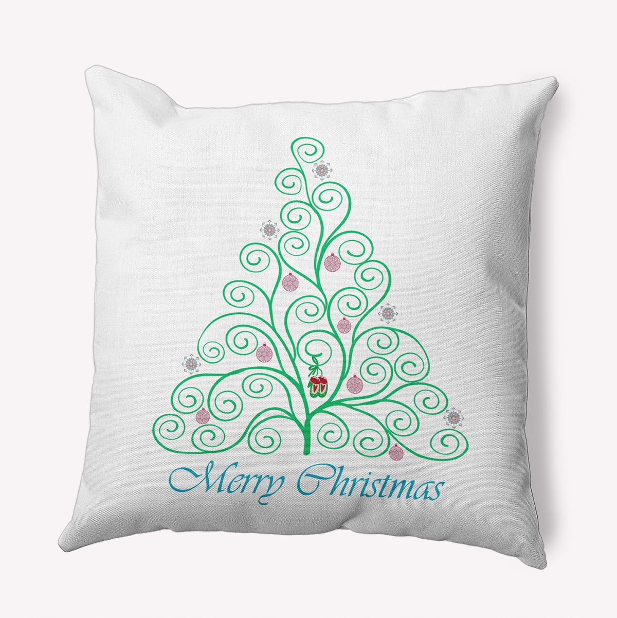 20" x 20" Simply Daisy Decorated Filigree Tree Polyester Indoor/Outdoor Pillow, Bright Green Qty 1