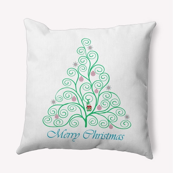 20" x 20" Simply Daisy Decorated Filigree Tree Polyester Indoor/Outdoor Pillow, Bright Green Qty 1
