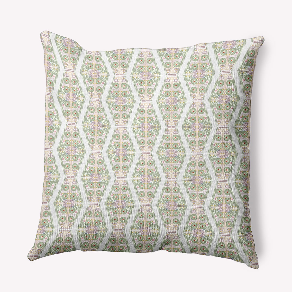 20" x 20" Simply Daisy Detailed Geo Polyester Accent Pillow, Fresh Green Qty 1