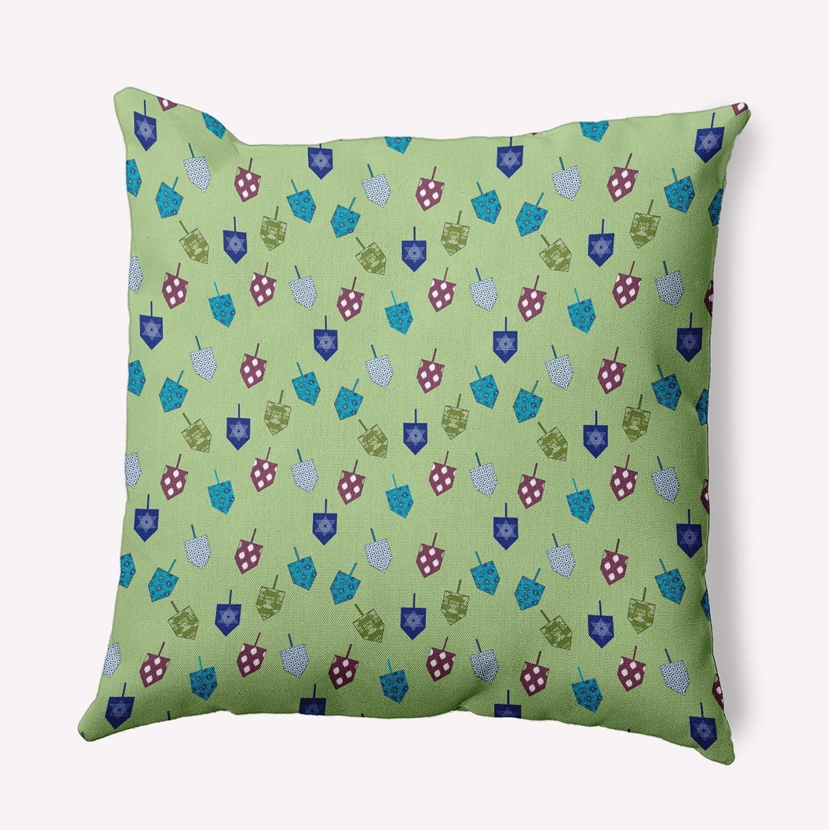 20" x 20" Simply Daisy Dreidel Pattern Polyester Accent Pillow, Light Green Qty 1