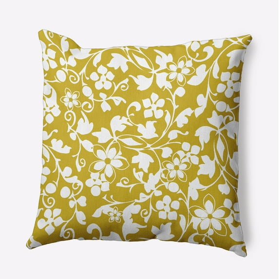 20" x 20" Simply Daisy Evelyn Polyester Indoor/Outdoor Pillow, Mustard Qty 1