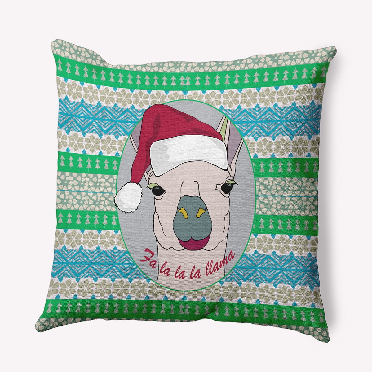 20" x 20" Simply Daisy Fa La Llama Polyester Accent Pillow, Cloud Grey Qty 1