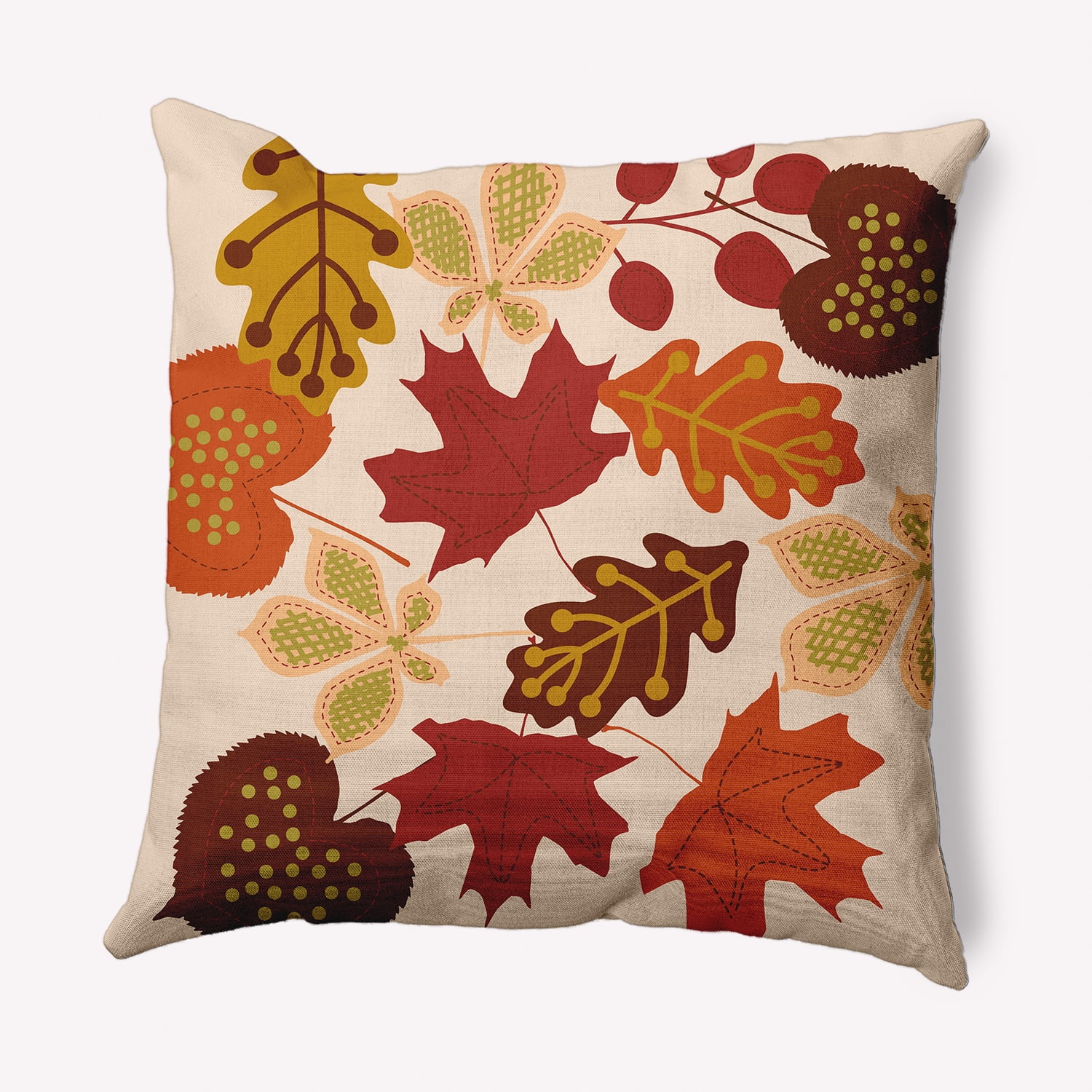 20" x 20" Simply Daisy Fall Leaves Polyester Accent Pillow, Sienna Qty 1