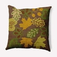 thumbnail image 1 of 20" x 20" Simply Daisy Fall Leaves Polyester Indoor/Outdoor Pillow, Brown Qty 1, 1 of 3