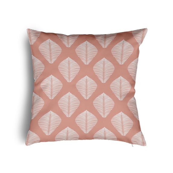 20" x 20" Simply Daisy Fan Leaf Pattern Poly Pillow with Zipper, Soft Coral Qty 1