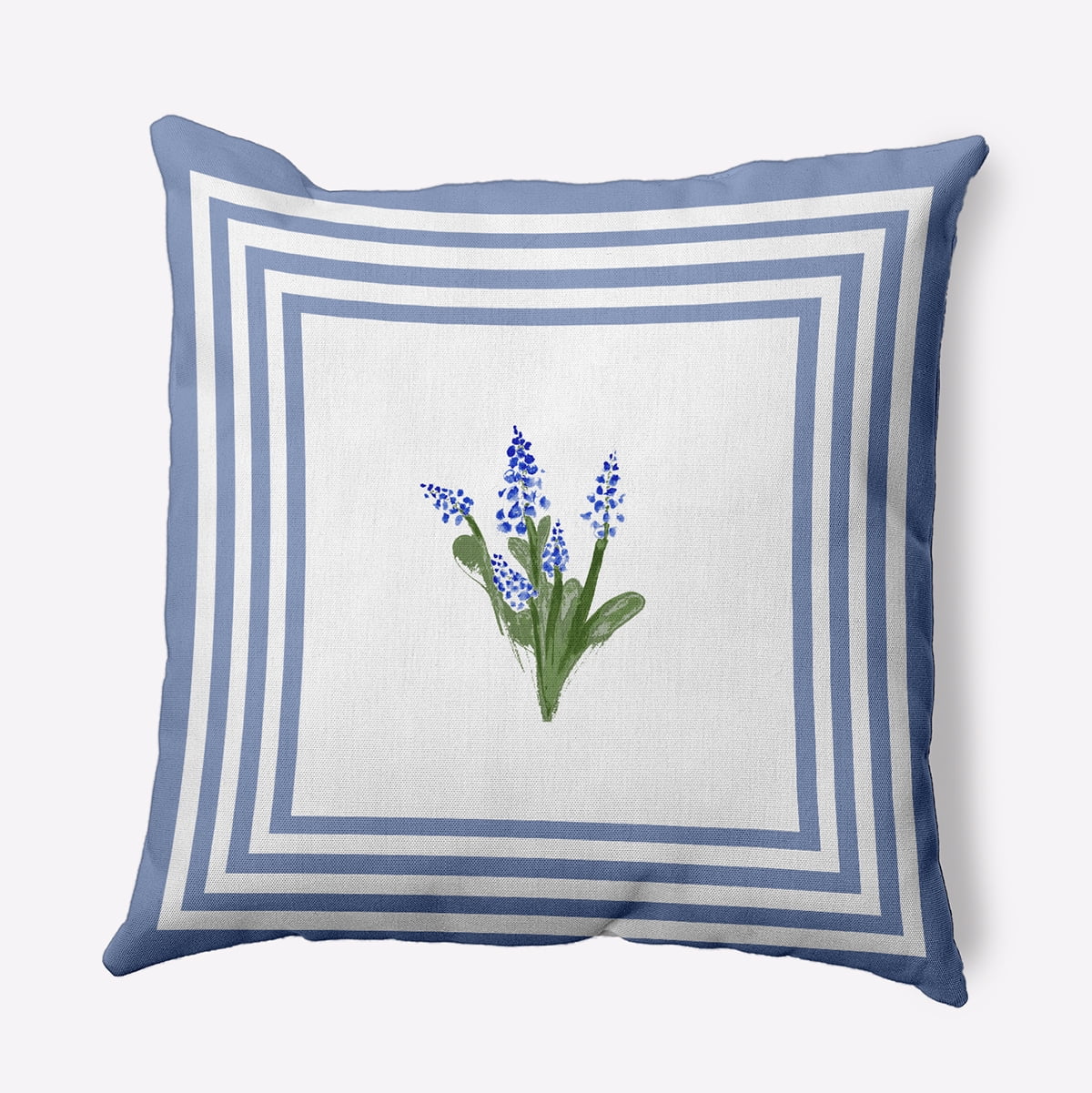 20" x 20" Simply Daisy Framed Bouquets Polyester Accent Pillow, Cornflower Qty 1