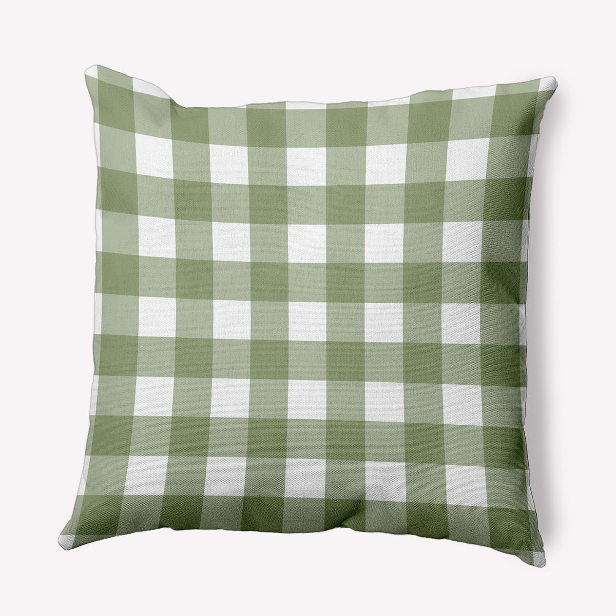 20" x 20" Simply Daisy Gingham Plaid Polyester Indoor/Outdoor Pillow, Scallion Qty 1
