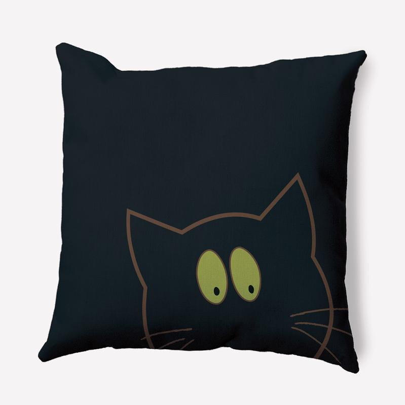 20" x 20" Simply Daisy Halloween Cat Eyes Polyester Accent Pillow, Black Qty 1