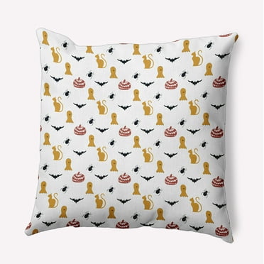 20" x 20" Simply Daisy Halloween Critters Polyester Indoor/Outdoor Pillow, Golden Mustard Qty 1