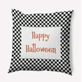 thumbnail image 1 of 20" x 20" Simply Daisy Halloween Happy Halloween Checks Polyester Accent Pillow, Black Qty 1, 1 of 6