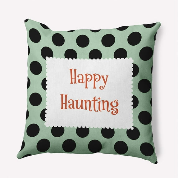 20" x 20" Simply Daisy Halloween Happy Haunting Dots Polyester Accent Pillow, Mint Green Qty 1