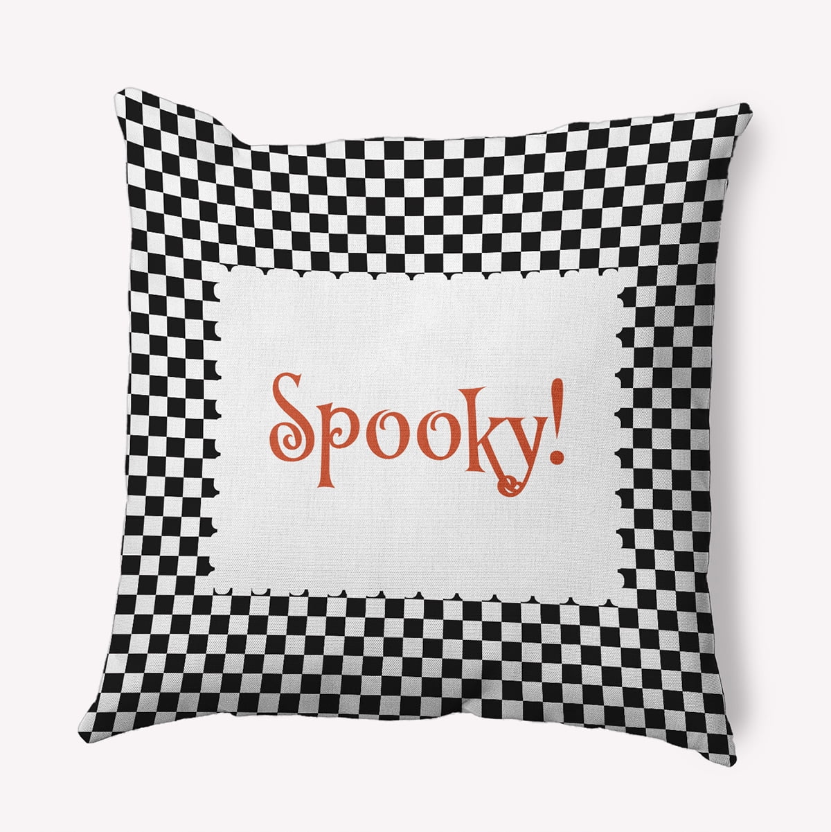 20" x 20" Simply Daisy Halloween Spooky Checks Polyester Accent Pillow, Black Qty 1