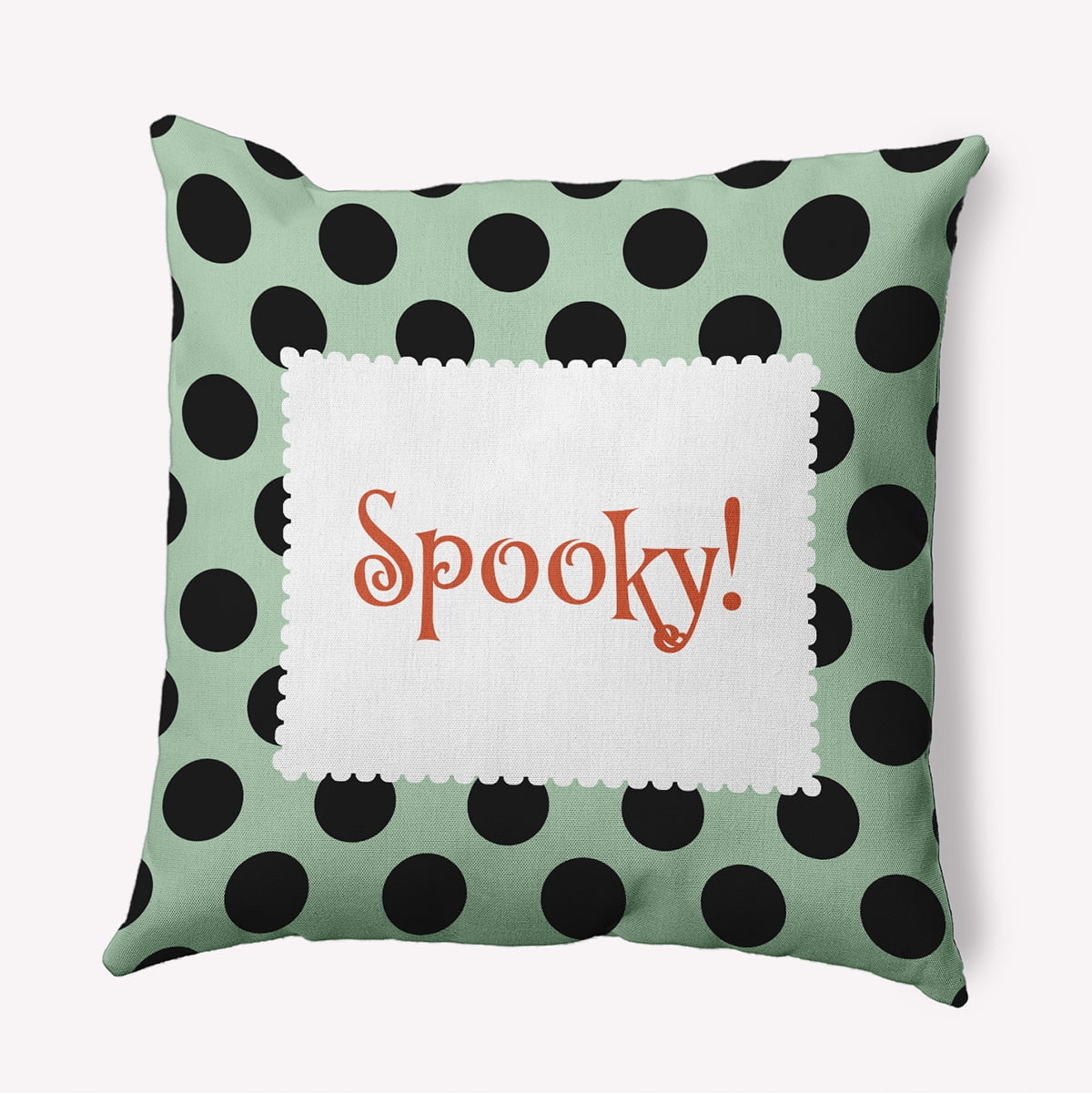 20" x 20" Simply Daisy Halloween Spooky Dots Polyester Indoor/Outdoor Pillow, Mint Green Qty 1