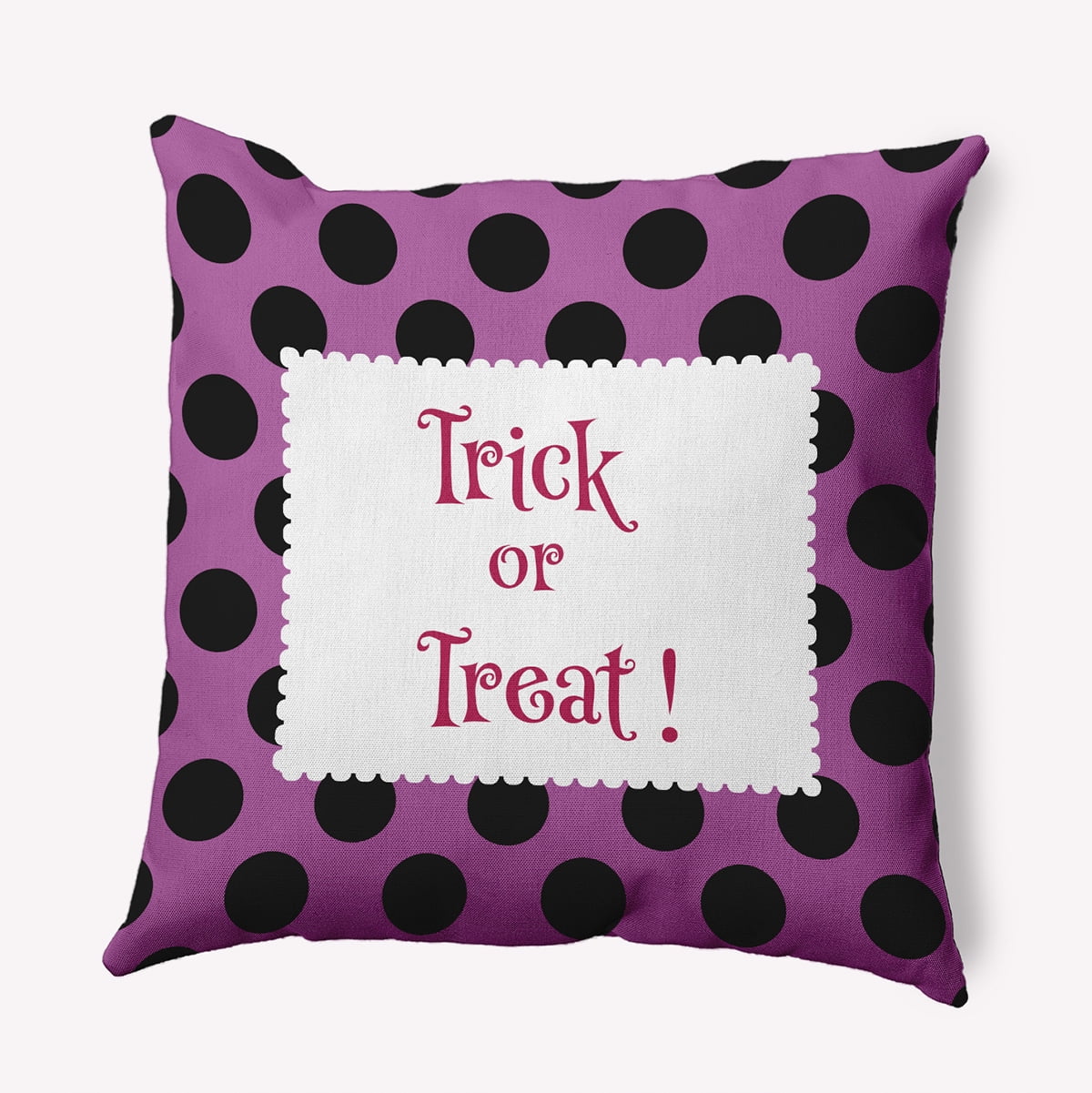 20" x 20" Simply Daisy Halloween Trick or Treat Dots Polyester Indoor/Outdoor Pillow, Orchid Qty 1