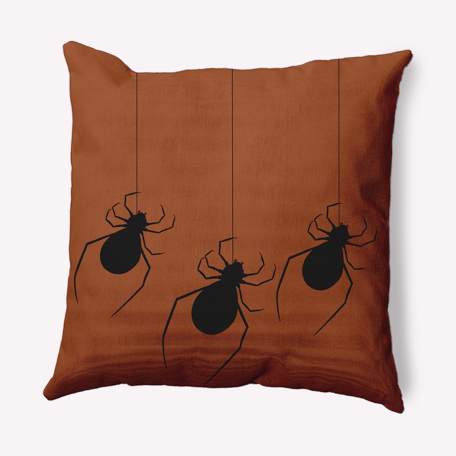20" x 20" Simply Daisy Hanging Spiders Halloween Polyester Accent Pillow, Sienna Qty 1