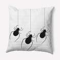 thumbnail image 1 of 20" x 20" Simply Daisy Hanging Spiders Halloween Polyester Accent Pillow, White Qty 1, 1 of 4