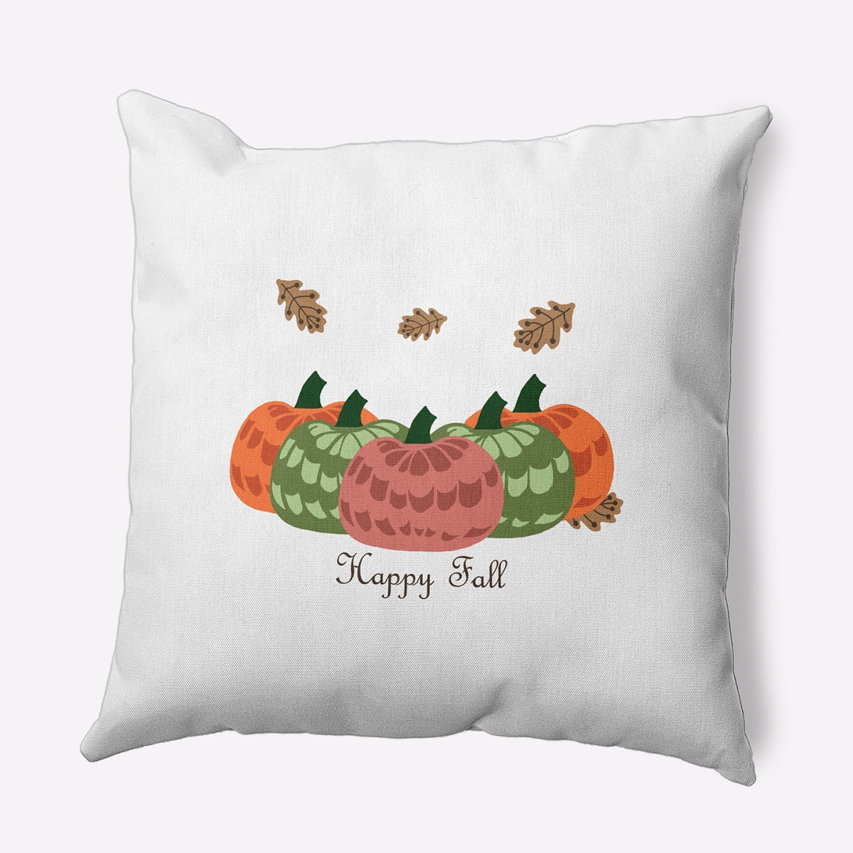 20" x 20" Simply Daisy Happy Fall Pumpkins Polyester Indoor/Outdoor Pillow, Coral Qty 1