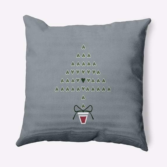 20" x 20" Simply Daisy Hearty Holidays Polyester Accent Pillow, Mid Grey (1 Count)
