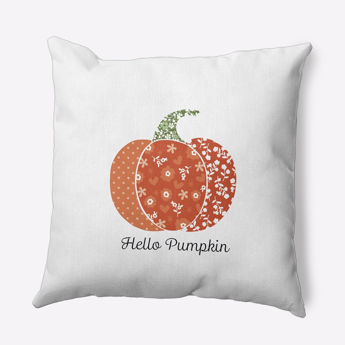 20" x 20" Simply Daisy Hello Pumpkin Polyester Accent Pillow, Harvest Orange Qty 1