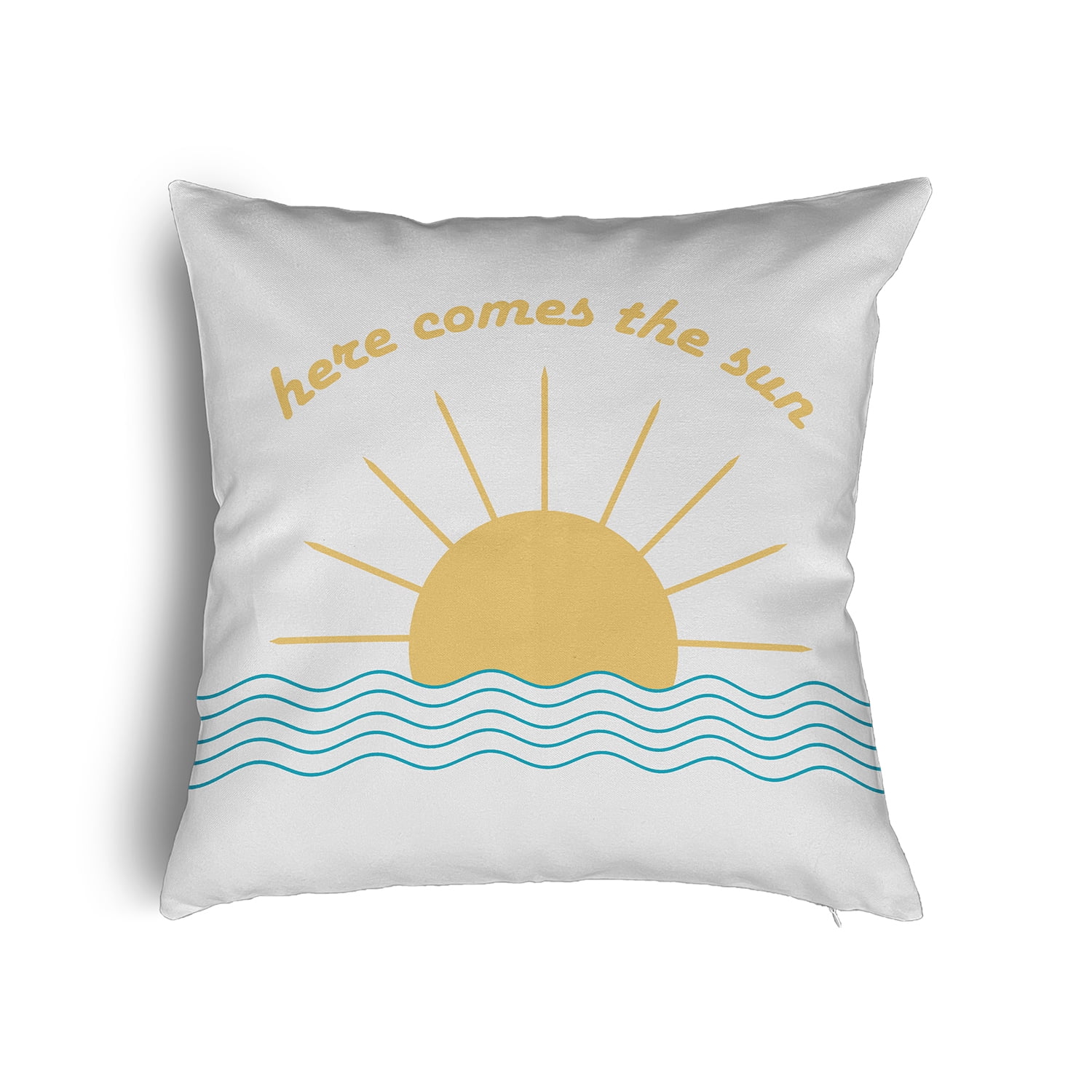 20" x 20" Simply Daisy Here Comes The Sun Poly Pillow with Zipper, Carribbean Turquoise Qty 1