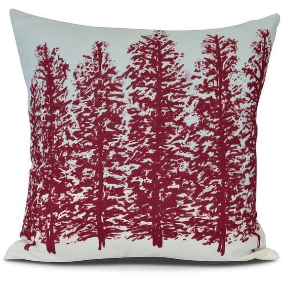 20" x 20" Simply Daisy Hidden Forrest Winter Polyester Indoor/Outdoor Pillow, Red Qty 1