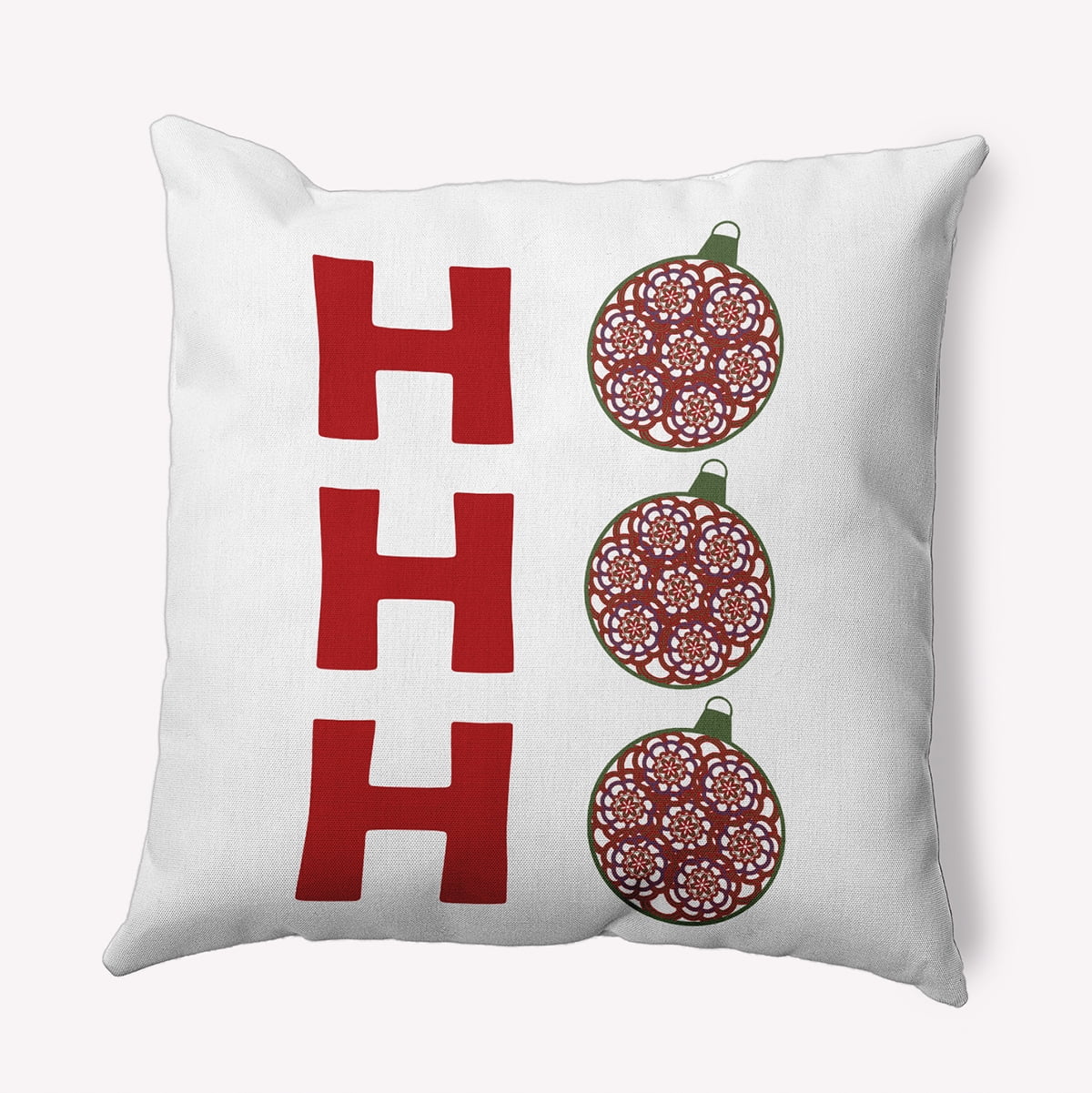 20" x 20" Simply Daisy Ho Ho Ho Polyester Accent Pillow, Firecracker Red Qty 1