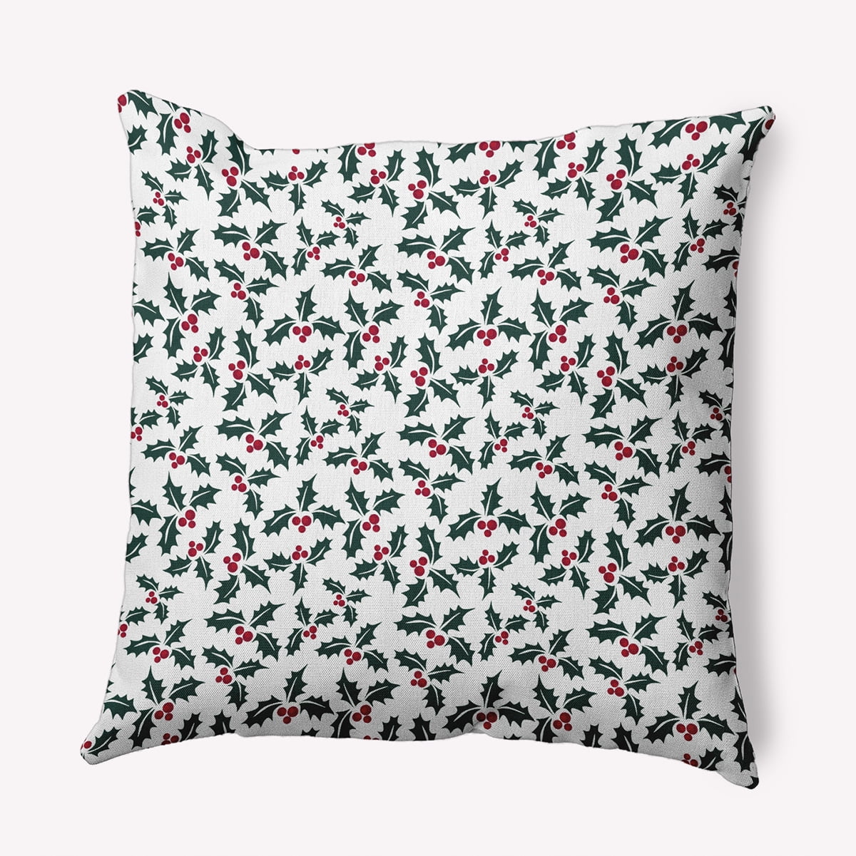 20" x 20" Simply Daisy Holly Bush Polyester Indoor/Outdoor Pillow, Christmas Green Qty 1