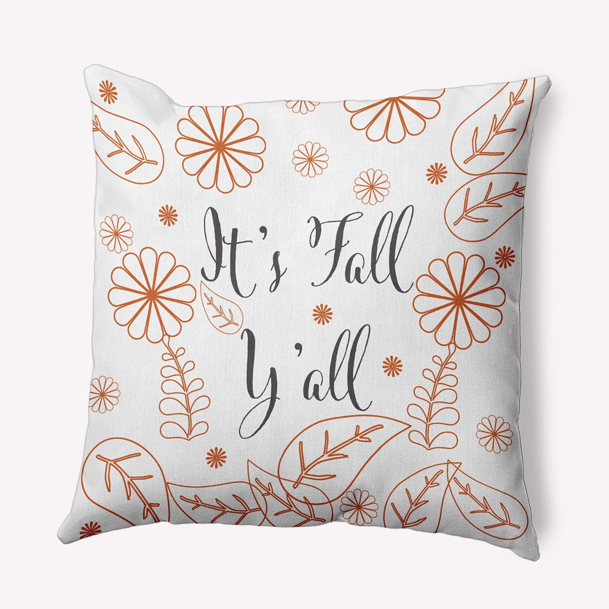 20" x 20" Simply Daisy It's Fall Y'all Polyester Indoor/Outdoor Pillow, White Qty 1