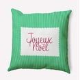 thumbnail image 1 of 20" x 20" Simply Daisy Joyeux Noel Ticking Polyester Accent Pillow, Bright Green Qty 1, 1 of 3
