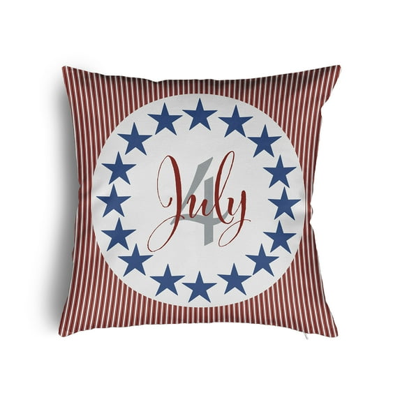 20" x 20" Simply Daisy July Four Poly Pillow with Zipper, White Qty 1