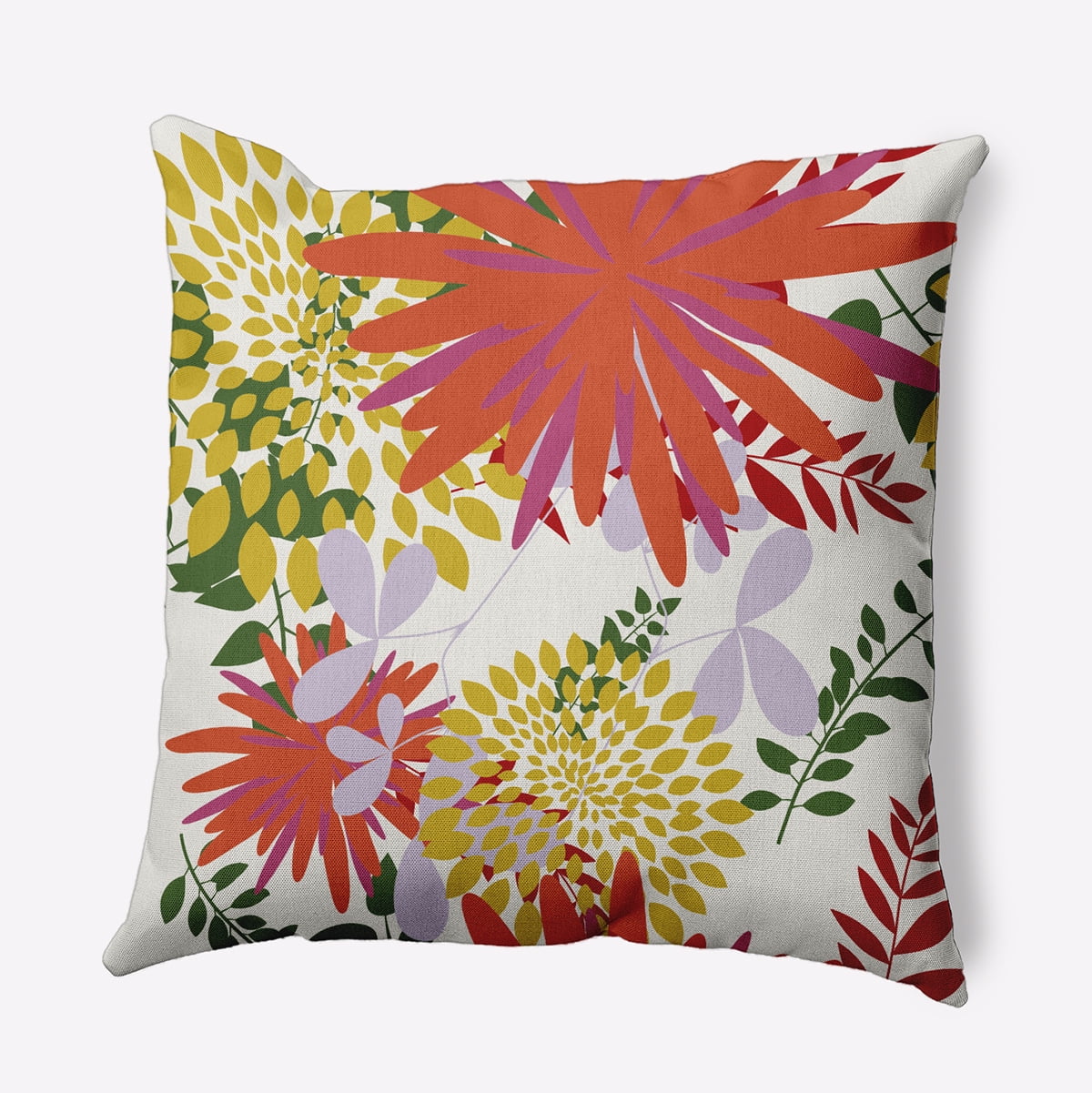 20" x 20" Simply Daisy Jumble Floral Polyester Accent Pillow, Surf Board Orange Qty 1