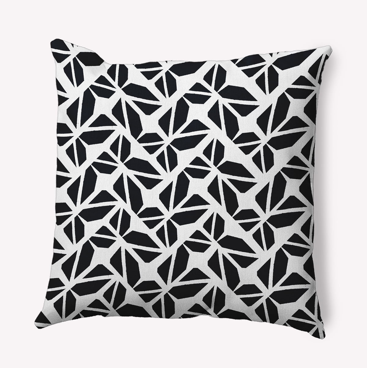 20" x 20" Simply Daisy Kaleidoscope Graffiti Polyester Indoor/Outdoor Pillow, Black Qty 1