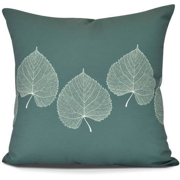 20" x 20" Simply Daisy Leaf Print Fall Polyester Accent Pillow, Green Qty 1