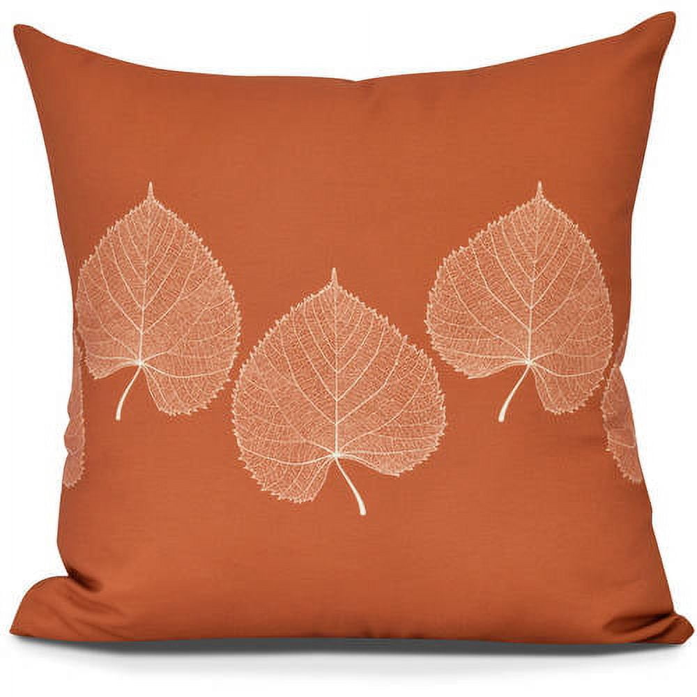 20" x 20" Simply Daisy Leaf Print Fall Polyester Accent Pillow, Orange Qty 1