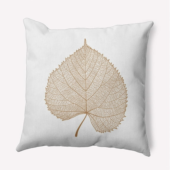 20" x 20" Simply Daisy Leaf Study Polyester Accent Pillow, Caramel Qty 1
