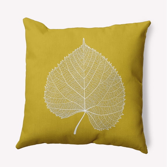 20" x 20" Simply Daisy Leaf Study Polyester Accent Pillow, Mustard Qty 1