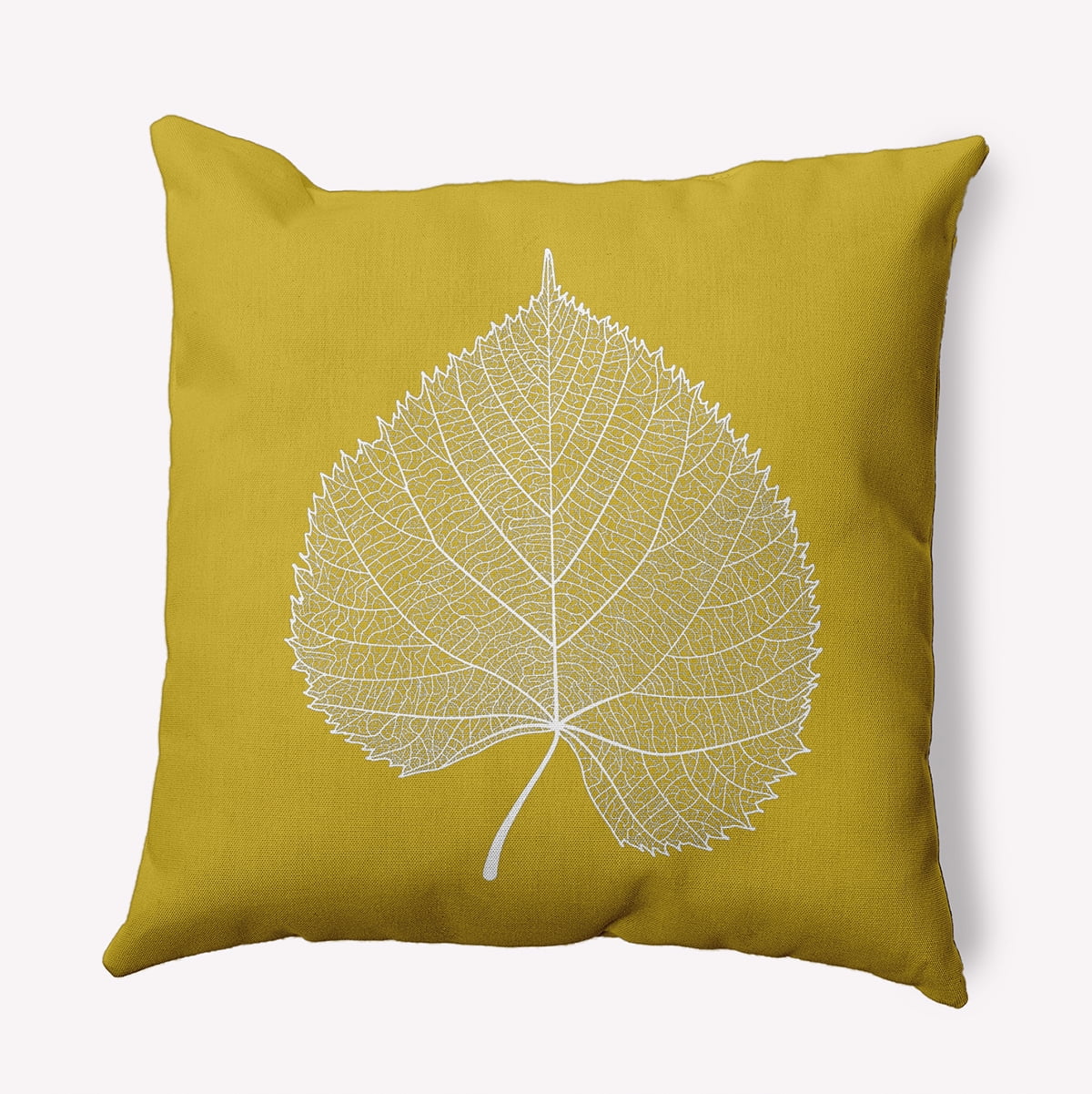 20" x 20" Simply Daisy Leaf Study Polyester Indoor/Outdoor Pillow, Mustard Qty 1