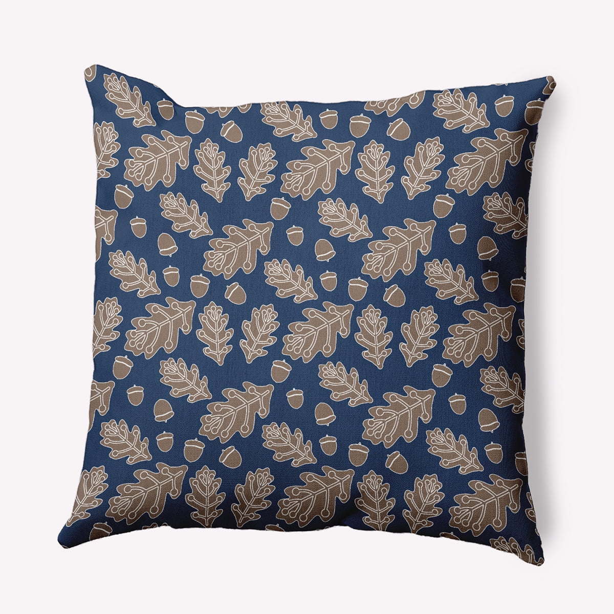 20" x 20" Simply Daisy Leaves and Acorns Polyester Accent Pillow, Navy Qty 1