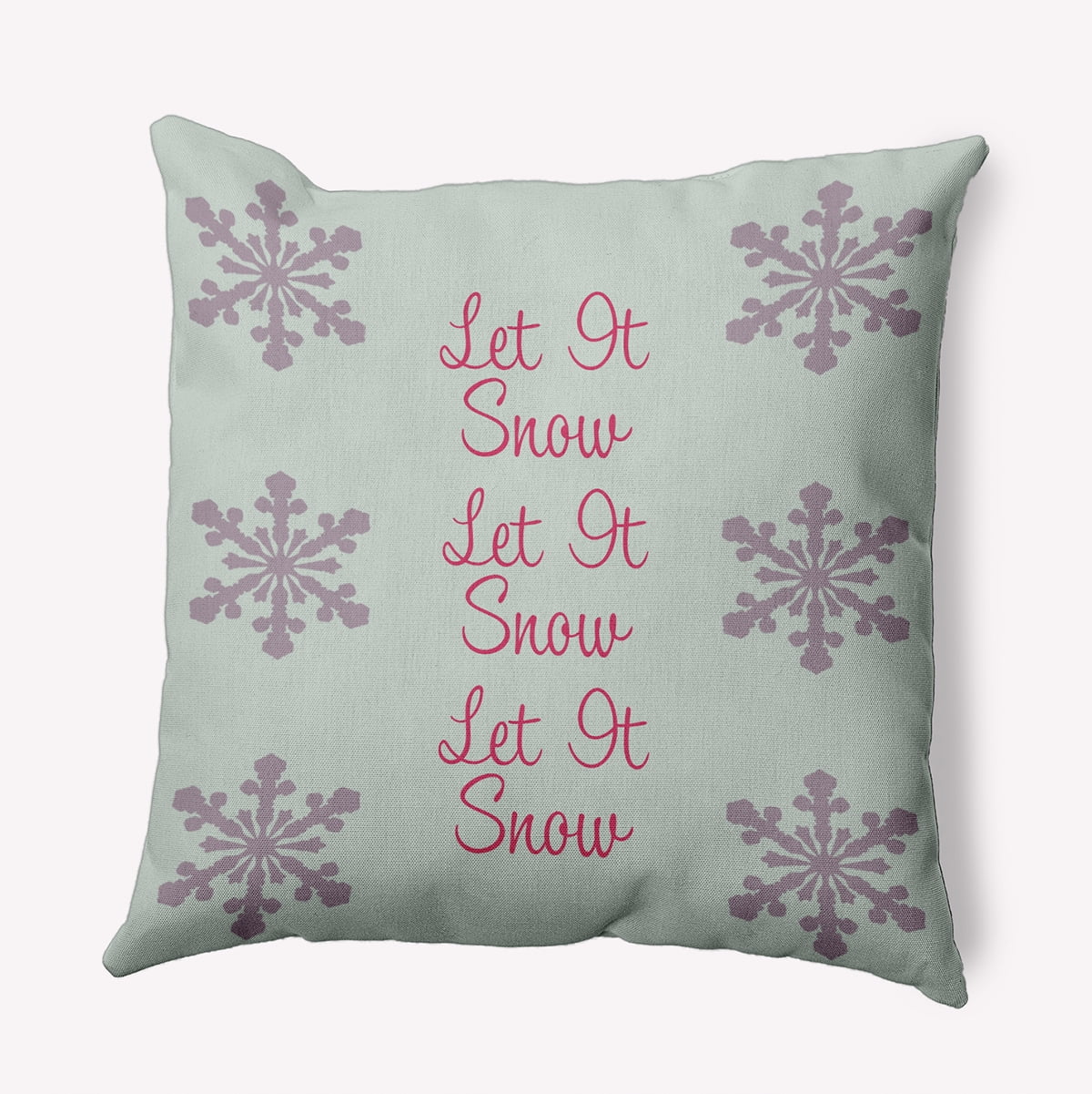 20" x 20" Simply Daisy Let It Snow Polyester Accent Pillow, Breezy Green Qty 1
