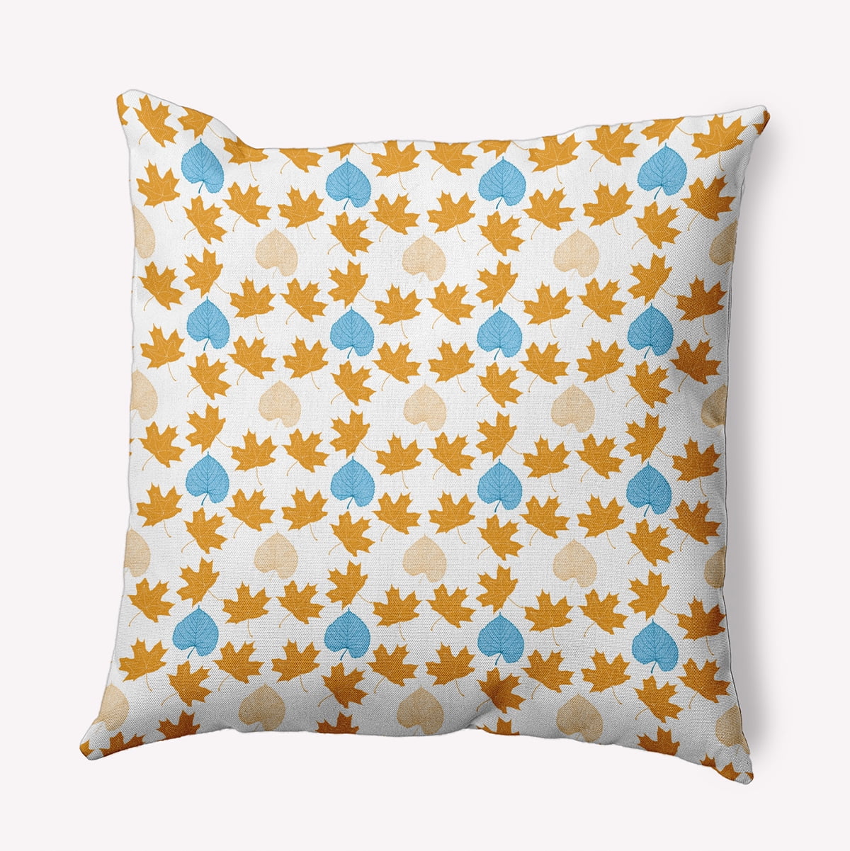 20" x 20" Simply Daisy Lots of Leaves Polyester Indoor/Outdoor Pillow, Golden Mustard Qty 1