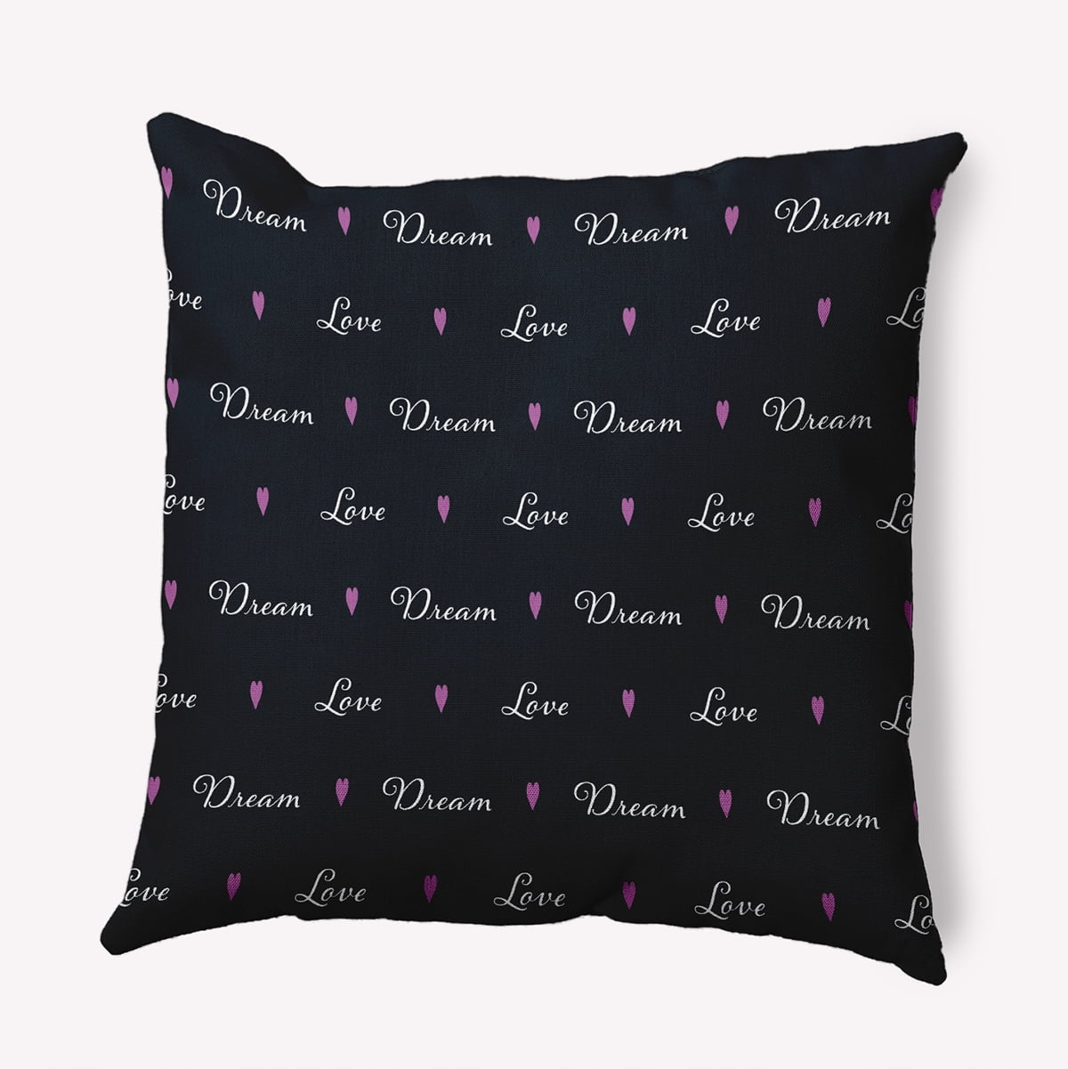 20" x 20" Simply Daisy Love Dream Polyester Accent Pillow, Black Qty 1