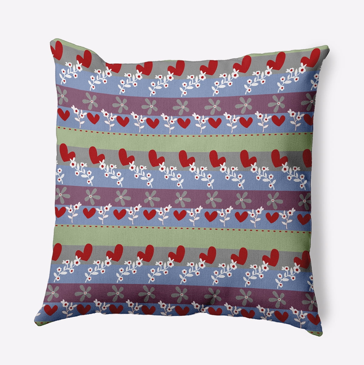 20" x 20" Simply Daisy Love Garden Polyester Indoor/Outdoor Pillow, Fresh Green Qty 1