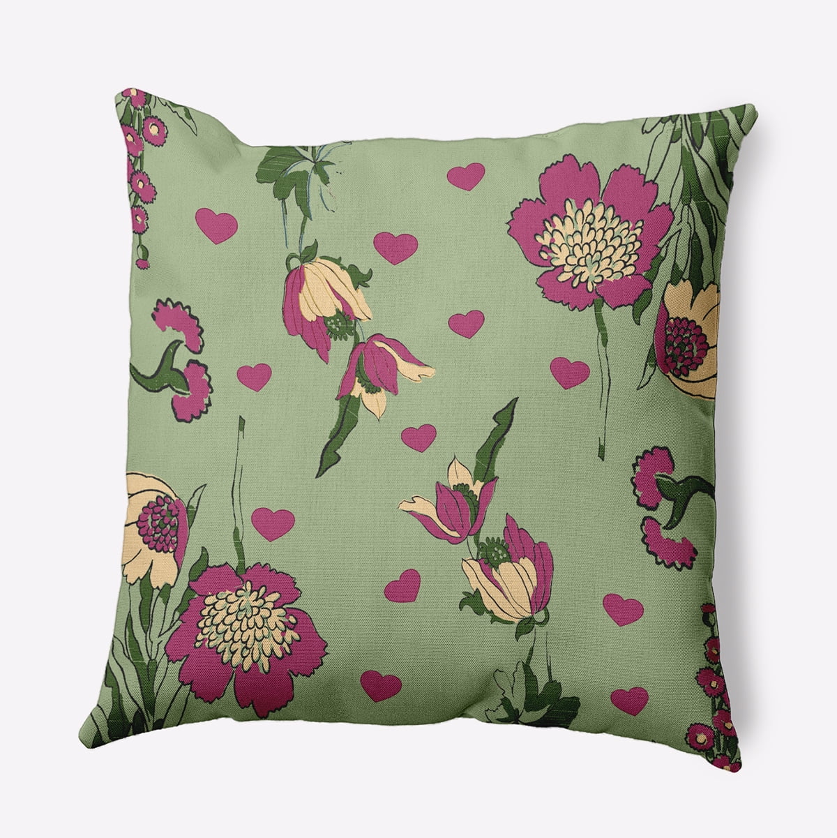 20" x 20" Simply Daisy Love In The Garden Polyester Indoor/Outdoor Pillow, Fresh Green Qty 1