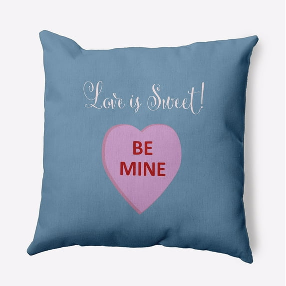 20" x 20" Simply Daisy Love Is Sweet Polyester Accent Pillow, Chambray Qty 1