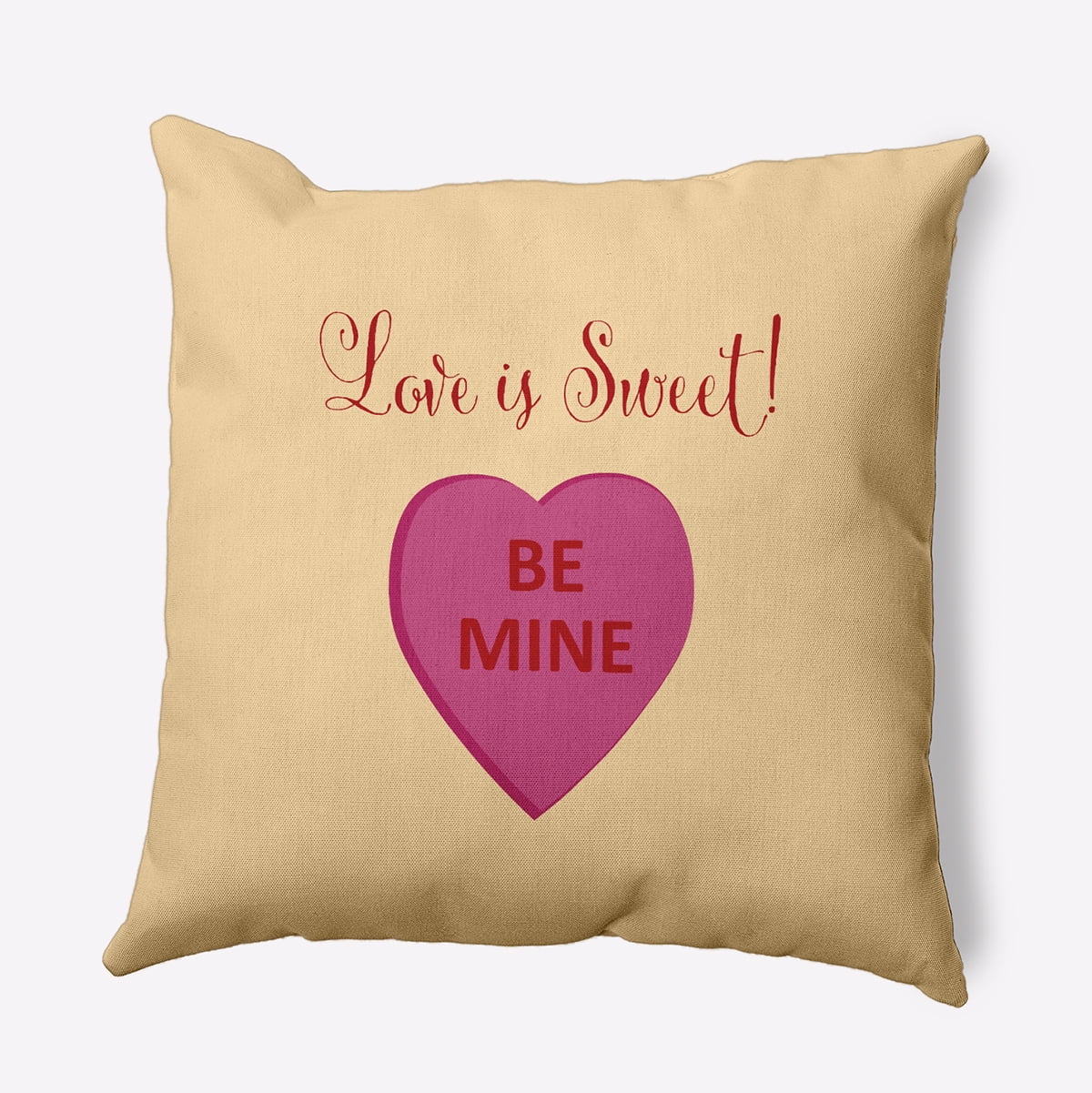 20" x 20" Simply Daisy Love Is Sweet Polyester Indoor/Outdoor Pillow, Soft Lemon Qty 1
