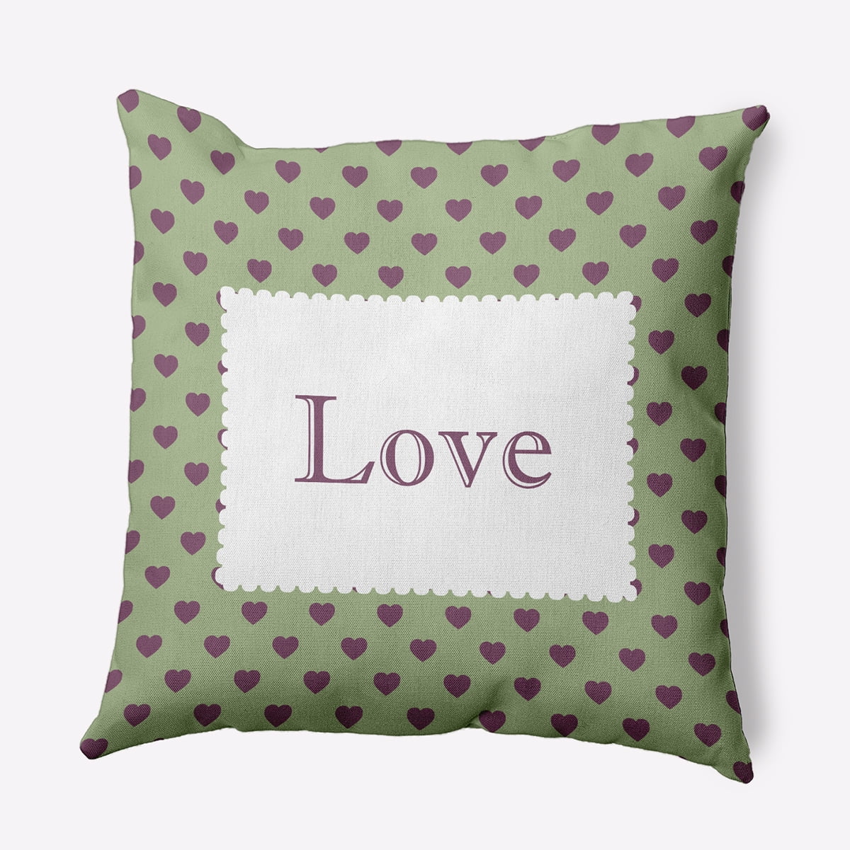 20" x 20" Simply Daisy Love Polyester Indoor/Outdoor Pillow, Fresh Green Qty 1