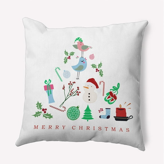 20" x 20" Simply Daisy Merry Christmas Story Polyester Accent Pillow, White Qty 1