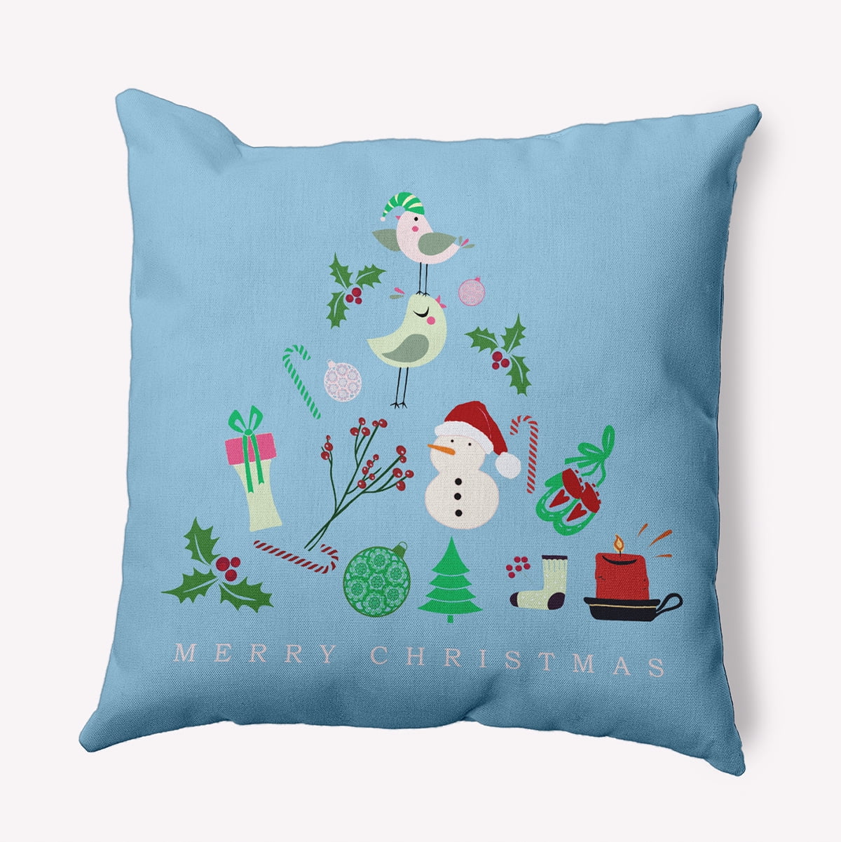 20" x 20" Simply Daisy Merry Christmas Story Polyester Indoor/Outdoor Pillow, Carolina Qty 1
