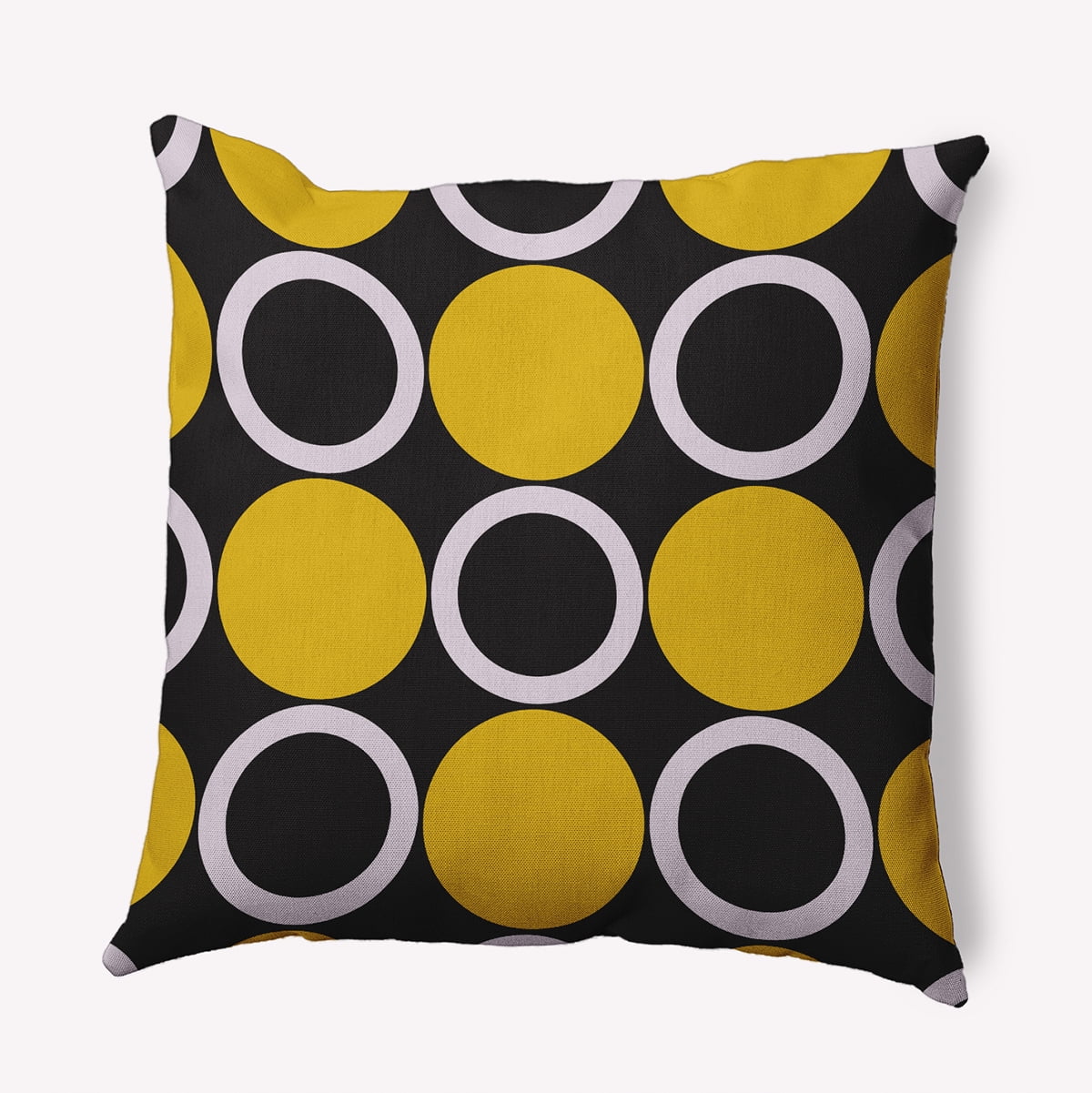 20" x 20" Simply Daisy Mod Circles Polyester Indoor/Outdoor Pillow, Mustard Qty 1